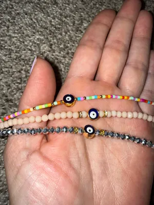 Evil Eye Seed Bead Bracelet Set of 3 thumbnail 1