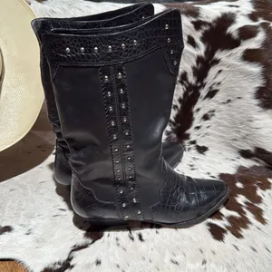 Marc‎ Alpert 100% Leather Western Studded Boots Burning Man Size 8.5 T1 thumbnail 8