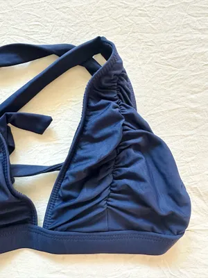 BECCA by Rebecca Virtue Navy Ruched Bikini thumbnail 3