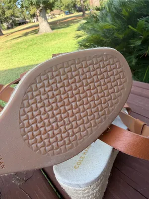 Cole Haan Crystal Honey Leather Espadrille Wedge Sandals Size 8 $150 thumbnail 10