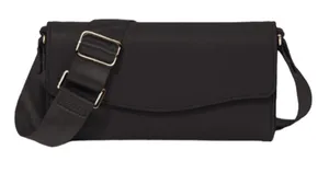 A New Day NWT- Black crossbody bag Faux Leather Adjustable crossbody strap Removable crossbody strap Magnetic closure Inside: zip pocket, credit card pocket and cell phone pocket Measures: 4.25x7.75x1.25 inches thumbnail 3