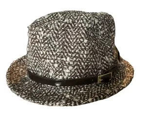 Banana Republic WOOL TWEED FEDORA with belt around the crown size M/L thumbnail 1