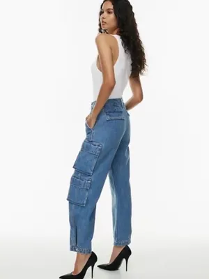 NWT Aritzia Denim Forum The 90’s Millie Hi-Rise Cargo Jeans Size 26W thumbnail 2