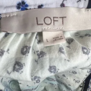 Loft patchwork patterned cotton blend peasant top size large thumbnail 4