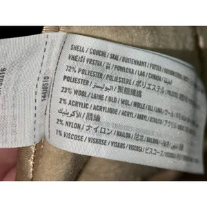 Abercrombie & Fitch Tan Cream Wool Collared Overcoat Pea Coat Jacket Womens Sz M thumbnail 4