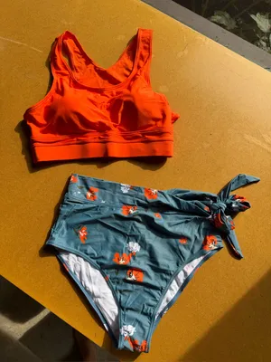 Women's NEW Two Piece High Waisted Bikini Swim Suit Size L #260375 thumbnail 1