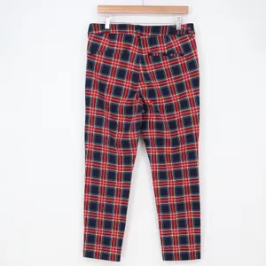 Old Navy Pants Womens 12 Pixie High Rise Red Plaid Stretch Ankle Excellent thumbnail 4