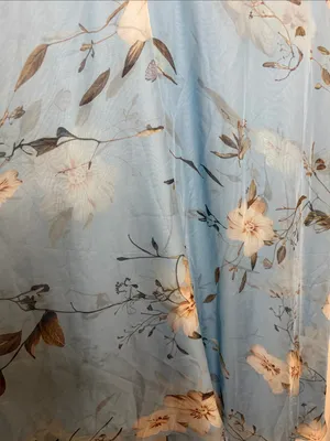 NWOT Fehaute blue floral chiffon one shoulder maxi dress sz 10 thumbnail 5