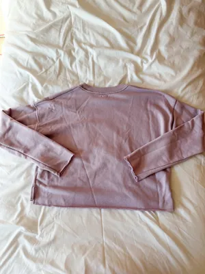 Aerie Light Purple Cropped Pocket Crewneck Sweatshirt Size Small thumbnail 2