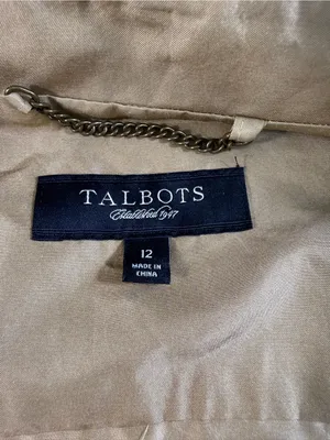 Talbots Cotton Silk Blend Khaki Double-Breasted Trench Coat thumbnail 5