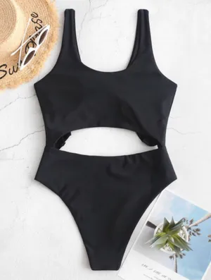 Zaful Tie Front Cutout One Piece Swimsuit thumbnail 5