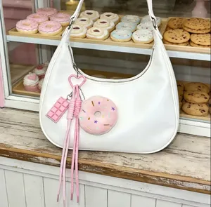 Pink Donut & Chocolate Charm Keychain for bag thumbnail 3