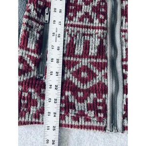 Ruff Hewn - Cranberry Knit Gray Fleece Back Full Zip Vest - Women's Large thumbnail 7
