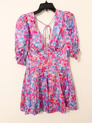 NWT FOR LOVE & LEMONS X Free People Angie Puff Sleeve Mini Dress Size Medium M thumbnail 2