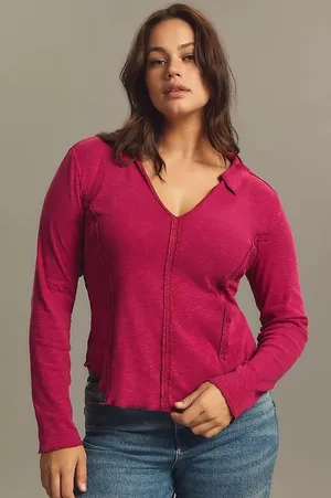 Anthropologie‎ Pilcro Stitched Long-Sleeve Top thumbnail 1