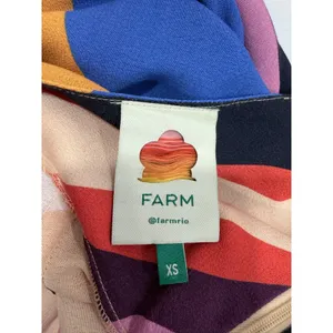 Farm Rio Graphic Heart Slip Midi Dress Colorblock‎ Multicolor XS thumbnail 2