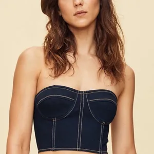 REVOLVE x LPA Denim Bustier Strapless Top thumbnail 2