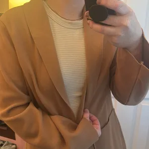 SheIn Tan Brown Collard Pocket Overcoat thumbnail 3