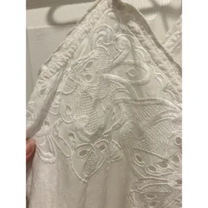 Anthro Let Me Be White Eyelet‎ Embroidered Peplum Cami Top Boho Cotton Sz 6 thumbnail 4