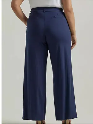 LEE WOMEN'S ULTRA LUX COMFORT ANY WEAR WIDE LEG PANT Emperor Navy, Size 24W, NEW thumbnail 2