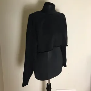Naked Wardrobe Black Cropped Sweatshirt thumbnail 2
