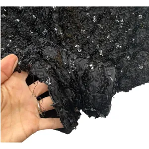 Vintage Women's Black Sequin‎ Textured High Waist Shorts Glam Party Festival 12 thumbnail 3