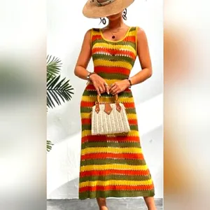 New Zara Striped Knitted Dress. Multicolor. Medium thumbnail 2