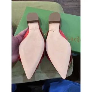 Kate Spade New York RED SATIN‎ Women's Faryn Ballet Flat Size 7.5 Ruffle thumbnail 8