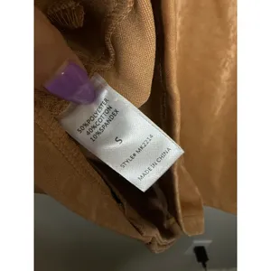 Mazik‎ Women Tan Faux Suede Asymmetrical Zip Moto Biker Jacket Small MK2214 thumbnail 3