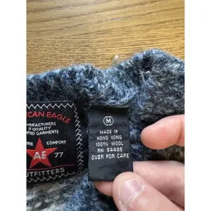 American Eagle Women Size Medium‎ Fair Isle Nordic 100% Wool Long Sleeve Winter thumbnail 8