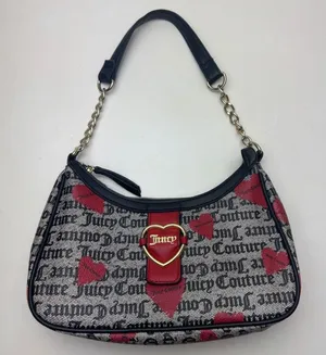 VTG Vibe Juicy Couture Heart Monogram Shoulder Bag Goth Y2K 90s Grunge McBling thumbnail 1