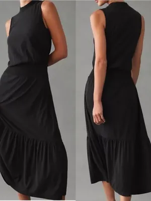 Nation LTD Barrett 90s Midi Dress Black Size Large thumbnail 6