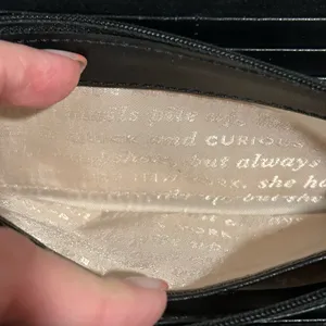 Kate Spade Glossy Black and Cream Striped Long Wallet thumbnail 4