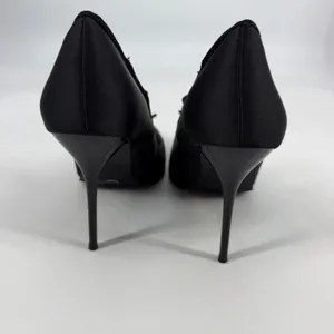 Sugar Thrillz‎ Black Satin Pointed Toe Mary Jane Stiletto Heels Size 9M thumbnail 3