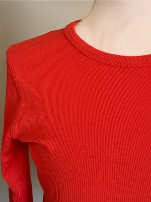 NWT Lululemon Hold Tight Long-Sleeve ribbed Shirt size 10 in cherry ember thumbnail 8