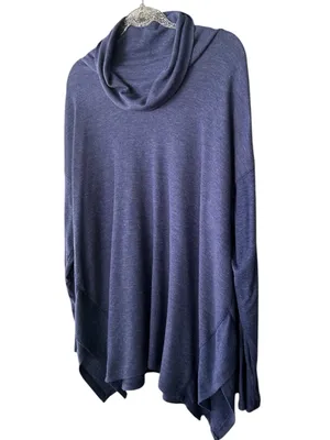 Cuddle Duds Soft Thermal Stretch Draped Cowl Neck Hanky Hem Sweater -Size XL thumbnail 3