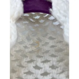 Vintage Pineapple Crochet Shawl Fringe Wrap Ivory Boho Festival One Size thumbnail 16