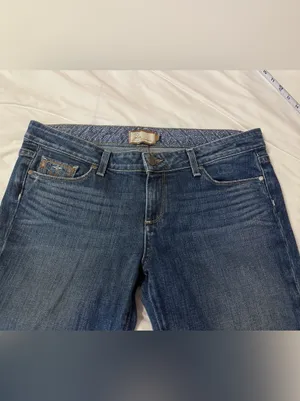 Paige Laurel Canyon Bootcut Women’s Blue Embroidered Jeans - Size 32 thumbnail 5