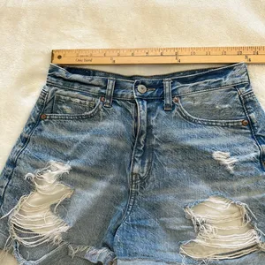 American Eagle Outfitters Light Blue Distressed Denim Shorts thumbnail 9