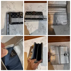 Coach Signature Accordion Zip Bifold Wallet jacquard monogram canvas leather VTG thumbnail 16