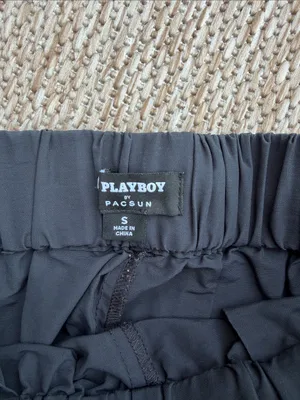 PLAYBOY by PacSun Black and White Side-Stripe Joggers thumbnail 3