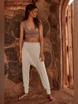 Free People Movement Echo Harem Pant Large Tan Beige thumbnail 8