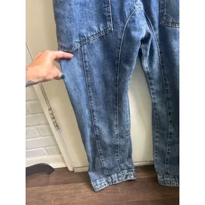 We The Free Free People High Roller Denim‎ Jumpsuit small boho Oversized layered thumbnail 3