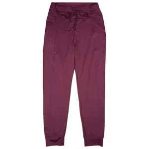 PINK Victoria’s Secret Relay Knit Jogger Pants Burgundy Athletic Lounge Sz Large thumbnail 2