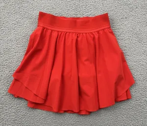Lululemon Court Rival Skirt Skort Hight Rise Hot Heat Tennis Women's 2 Tall thumbnail 1