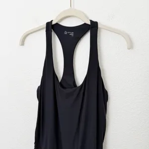 [Aerie] Offline Black Racerback Real Me Hot Stuff Romper Workout Casual Sz Large thumbnail 4