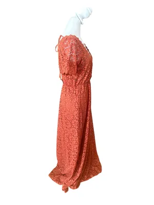 Baltic Born Venice Lace Maxi Dress Womens Size Small Burnt Orange thumbnail 5