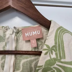 Show Me Your Mumu Jessa Mini Dress Size Small Green Cream Wedding Guest thumbnail 8