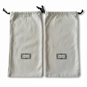 Gucci 2 Dust Bags Oatmeal Cotton Shoe Storage Travel Bags‎ 17x8.25 thumbnail 1
