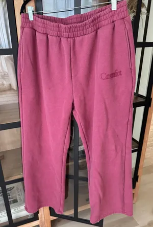Comfrt Minimalist Sweatpants straight wide leg berry pink thumbnail 1